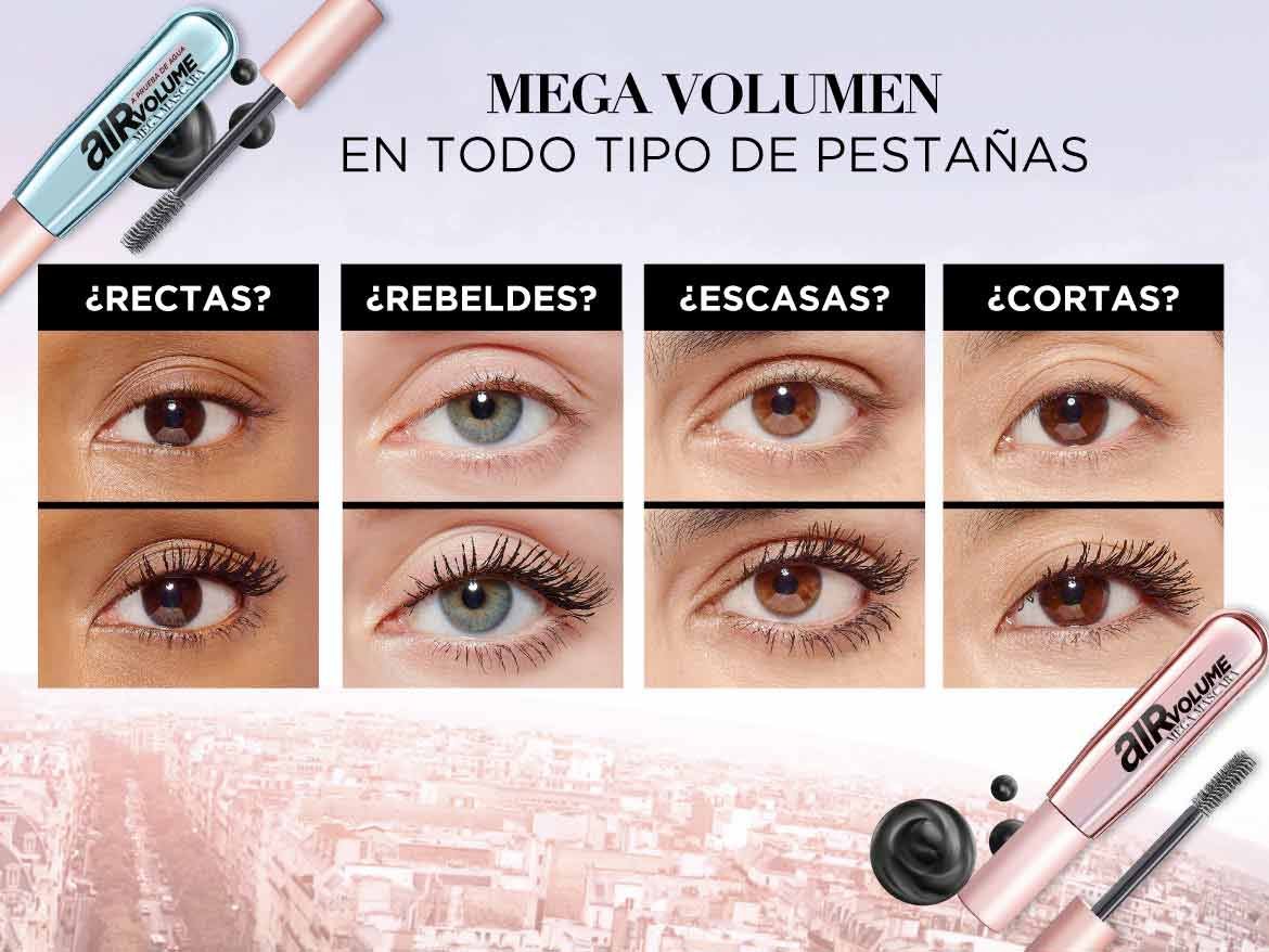 Mascara de pestañas Air Volume Before and After